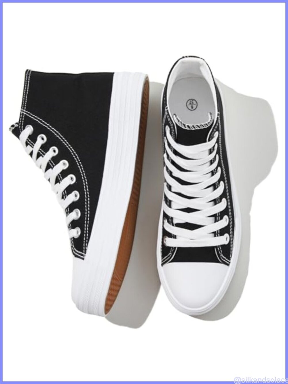 High Top Canvas Sneakers Women Lace Up Casual Shoes Comfortable Fashion Sneakers